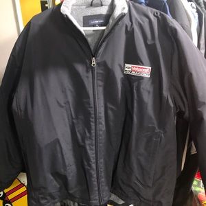 Lands Ends jacket with Motorcraft Racing & Quick Lane Tire & Auto Center on arm